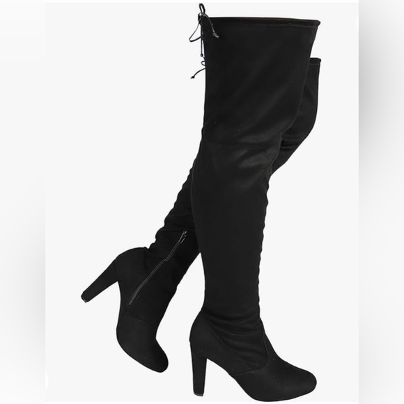 VEGAN black over the knee boot’s - Picture 2 of 9